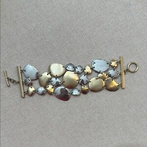 Lia Sophia Gold and Silver Multi-Row Bracelet